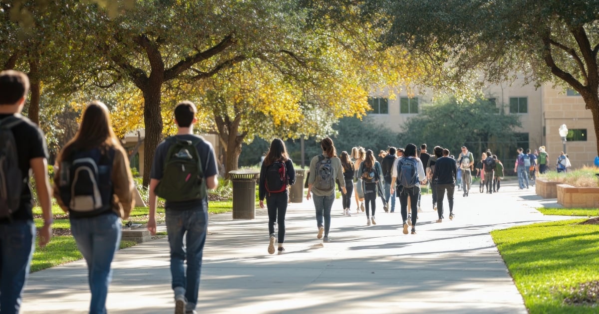students on campus