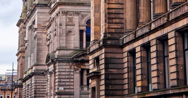 Glasgow city chambers in George square in Glasgow Scotland